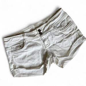 Vintage 1st Kiss White Denim Micro Shorts 32"